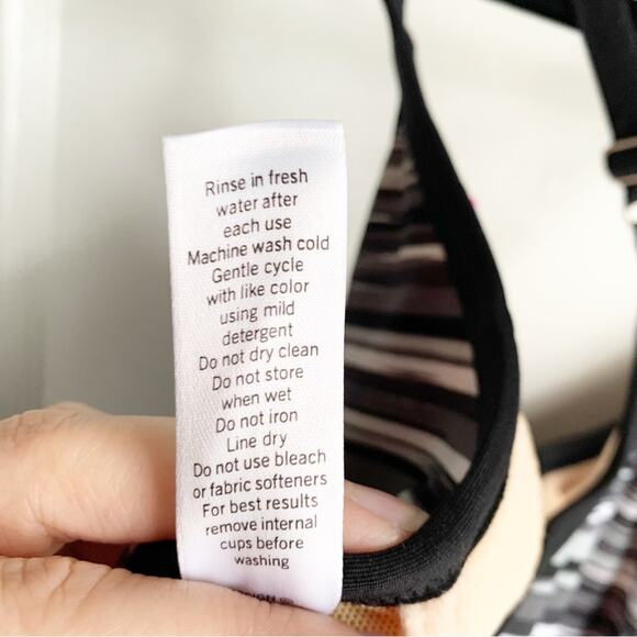 Athleta Shorebreak Striped Swim Dress Built in Bra Athletic Small S Black Gray - Picture 7 of 8